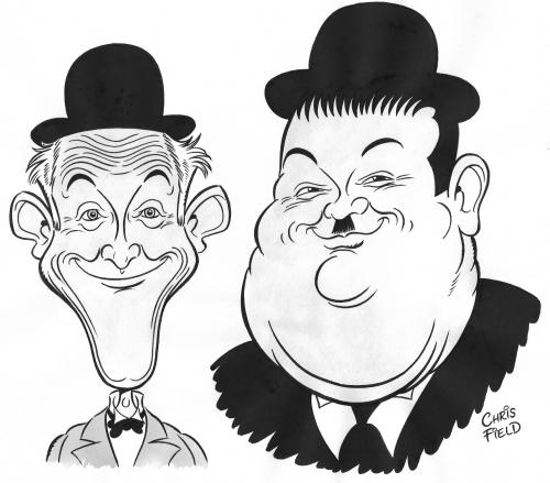 coloriage caricature de laurel et hardy